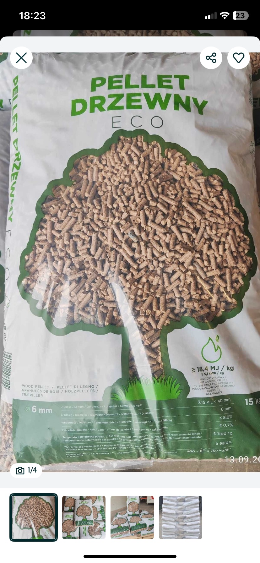 Paleta pelletu dostępna w magazynie